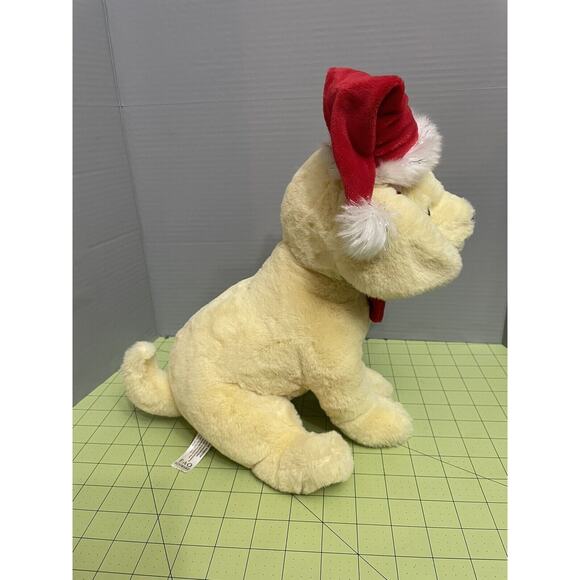 FAO Schwarz Yellow Lab Puppy Dog Plush 14" Santa Hat Labrador Stuffed Animal - Picture 4 of 8